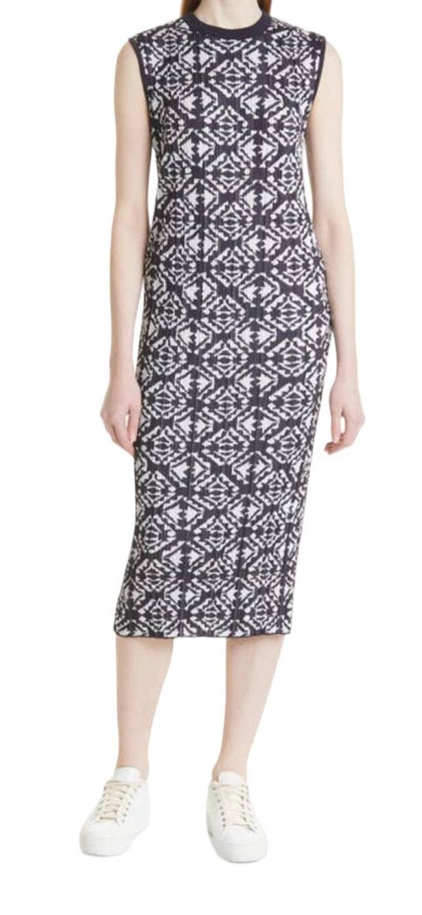 Hugo Boss dress Feyre Printed sheath printed blue white X-Small XS